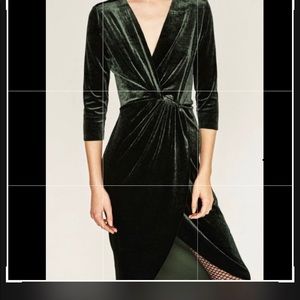 Zara velvet front knot midi dress